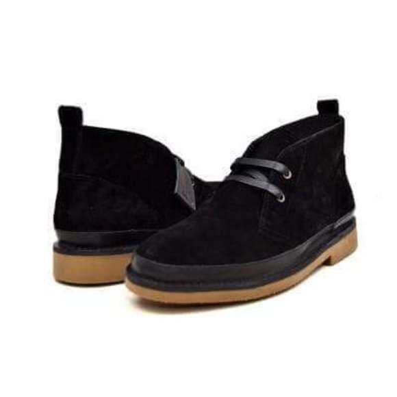British Walkers Cambridge Desert Boots Men's Black Suede - Picture 1 of 8